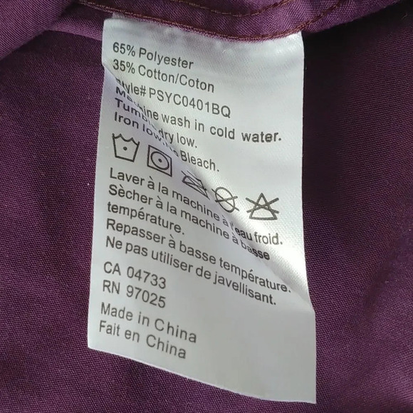 President Stone Work Office Business Dress Shirt, Eggplant Purple,  M - Picture 10 of 10